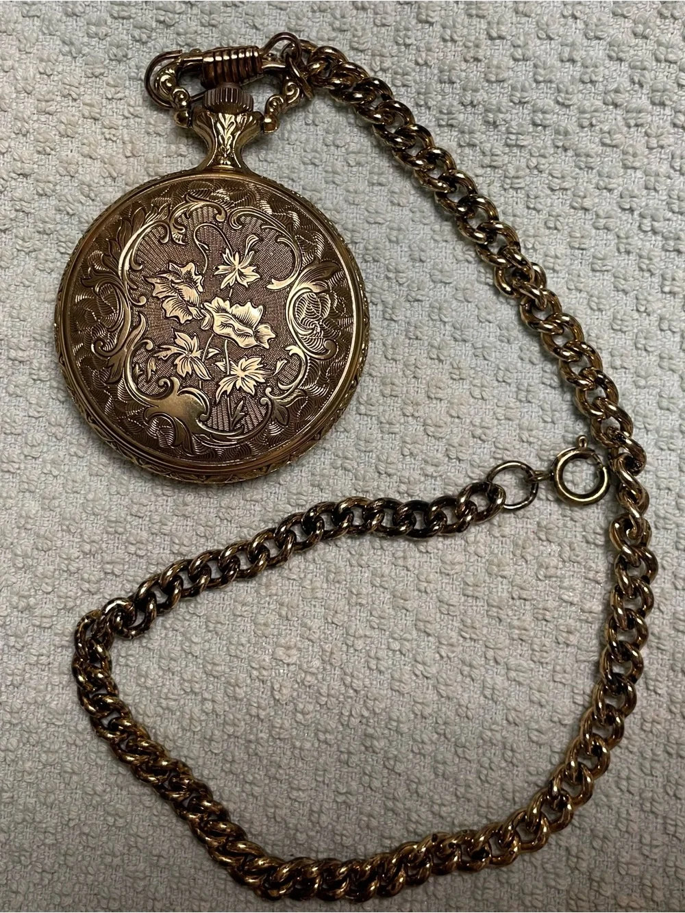 vintage gold-tone Armitron quartz pocket watch